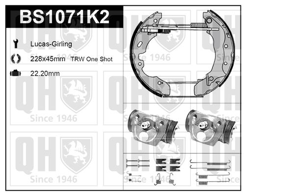 QUINTON HAZELL Комплект тормозных колодок BS1071K2